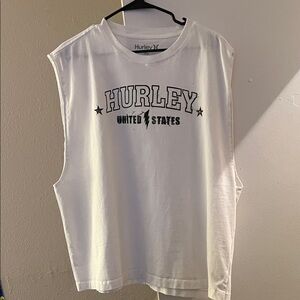 Hurley White Sleeveless Tank Top